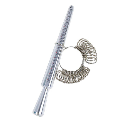 Ring Sizer Measuring Tool Set Ring Gauges with Finger Sizer Mandrel Ring Sizer Tools for Jewelry Sizing Measuring