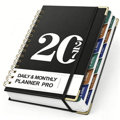 2027 A5 Hardcover Weekly Planner Calendar Notebook January to December - Black