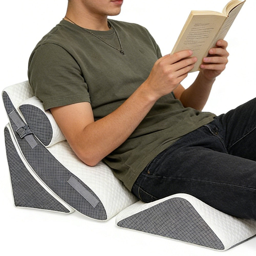 4Pcs Wedge Pillow Set for After Surgery Bed Wedge Pillow for GERD Snoring -Black