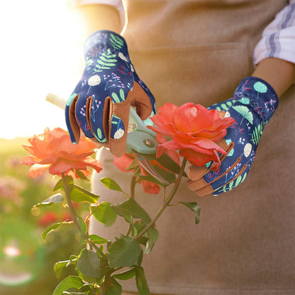 Garden Gloves PU Leather Gardening Weeding Gloves for Digging Planting Pruning