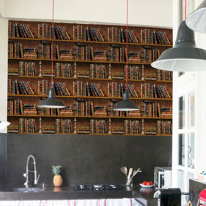 3D Vintage Bookshelf Pattern Wallpaper 3D Wall Murals