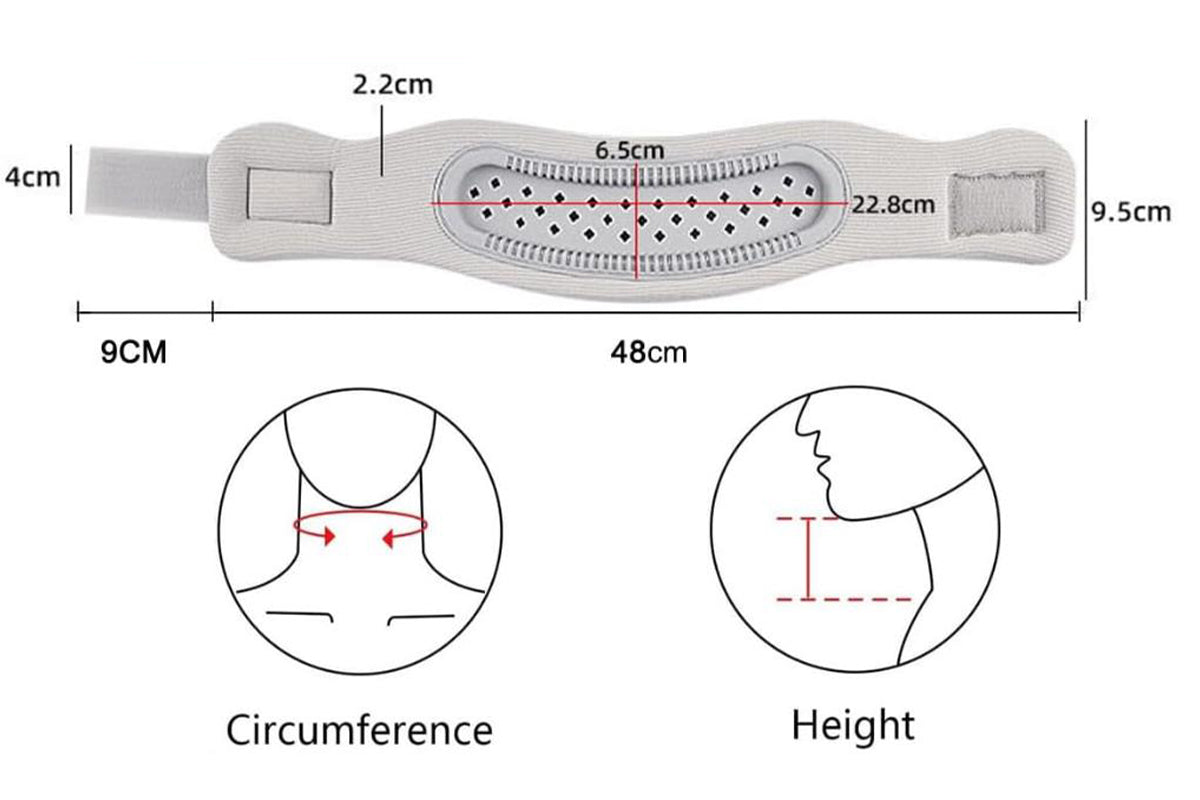 Neck Brace Neck Protectors Wraps Keep Vertebrae Stable Adjustable Cervical Collar -Grey