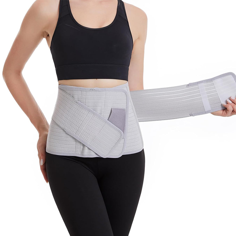 Bamboo Charcoal Fiber Belly Band Postpartum Abdominal Binder for Women-Grey