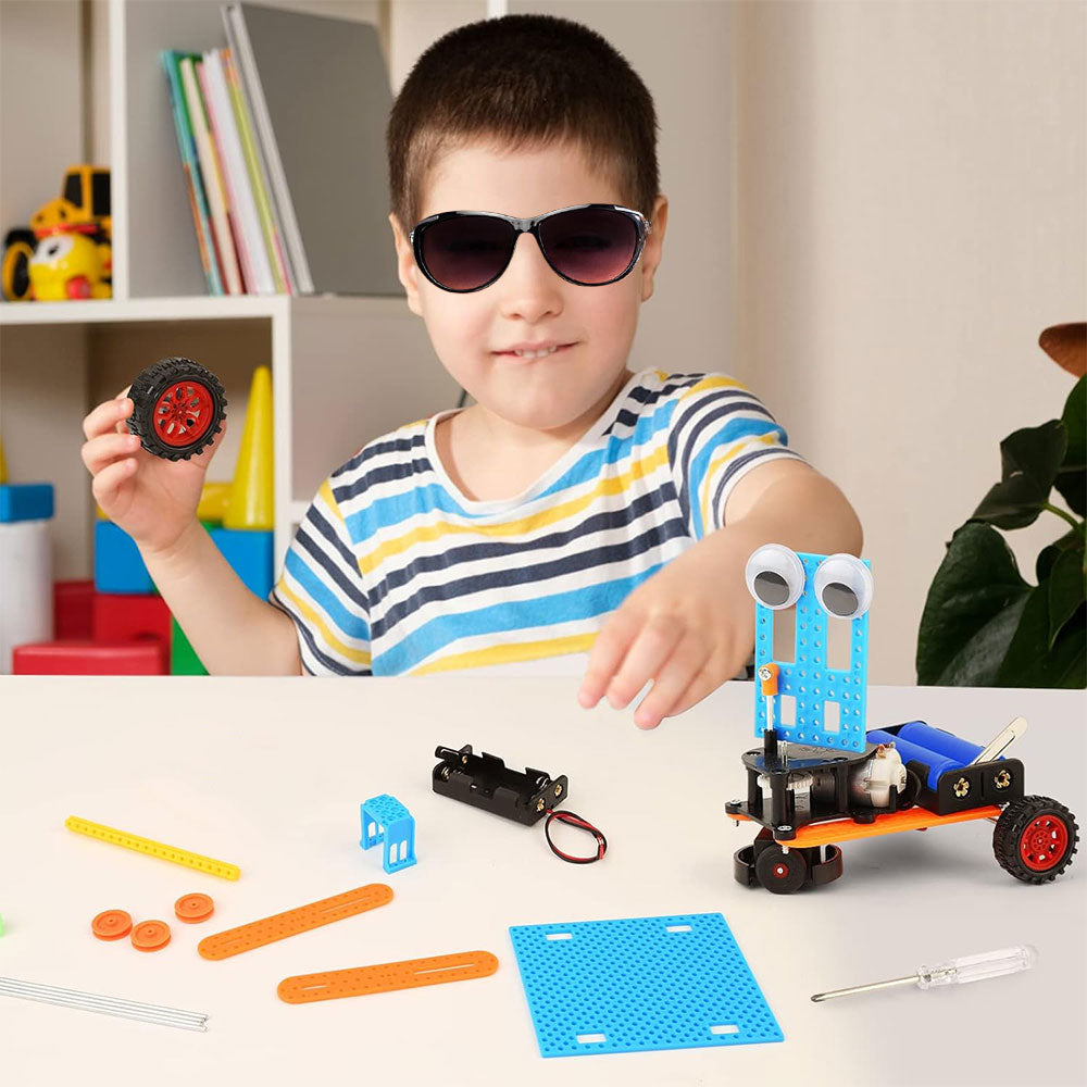 7Pcs Set STEM Toys for Kids Robot Building Science Experiments Toy Electric Motor Engineering Kit
