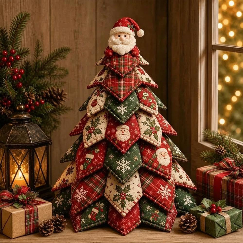 Christmas DIY Felt Craft Kit 3D Quilted Christmas Decoration Kit for Adult - Santa