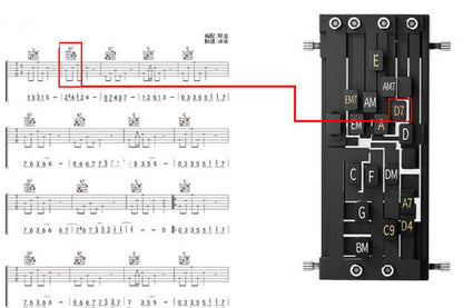 Guitar Aid Chords Trainer One-touch Guitar Chord Player Assisted Guitar Learning System for Adults or Children Trainer