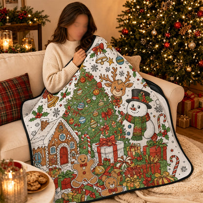 DIY Coloring Graffiti Christmas Blanket Drawing Blanket for Adults - Style1