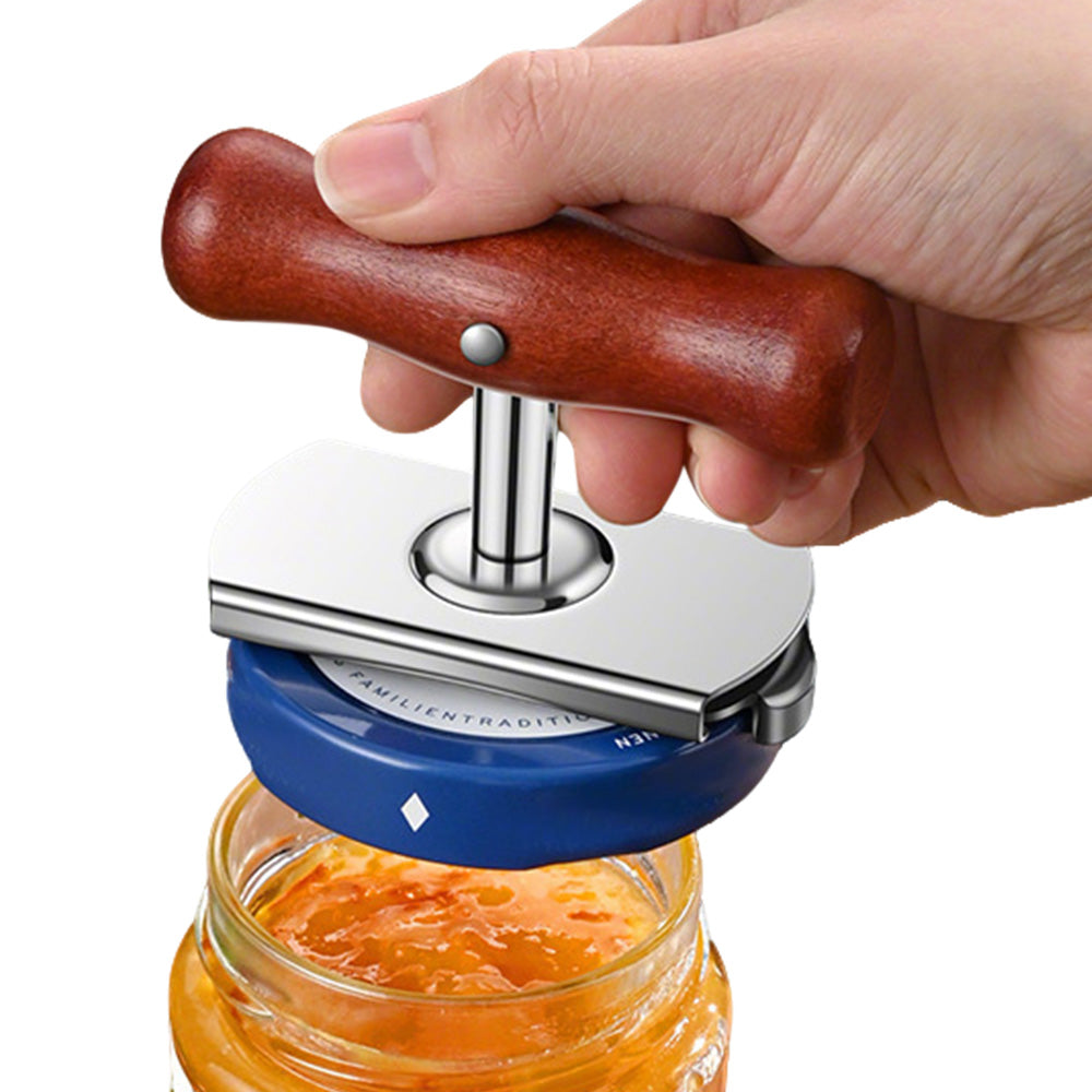 Wooden Handle Jar Opener Adjustable Bottle Opener for 3 to 13 cm
