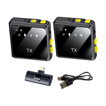 2Pcs Wireless Lavalier Microphone Lapel Microphone for Interview Vlog Live Stream iPhone Lightning Style