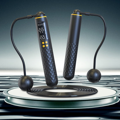Smart Digital Jump Rope Set Accurately Skipping Rope Weighted Exercise Rope for Fitness Training Black