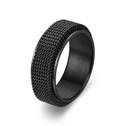 59mm Titanium Steel Spinner Ring Set Silver Black Gold Relaxing Rotating Rings