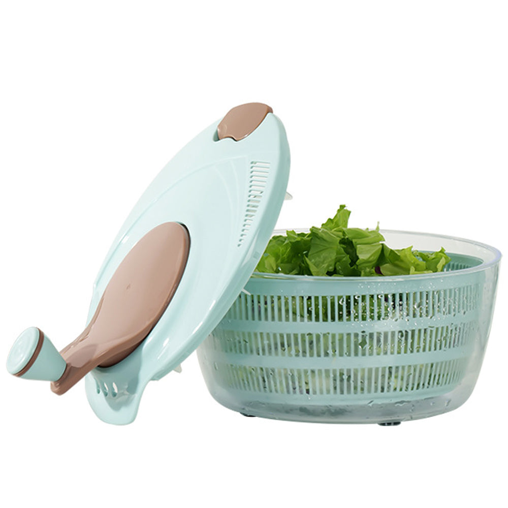 4L Manual Salad Spinne 2 Layer Removable Lettuce Spinner