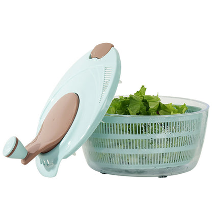 4L Manual Salad Spinne 2 Layer Removable Lettuce Spinner