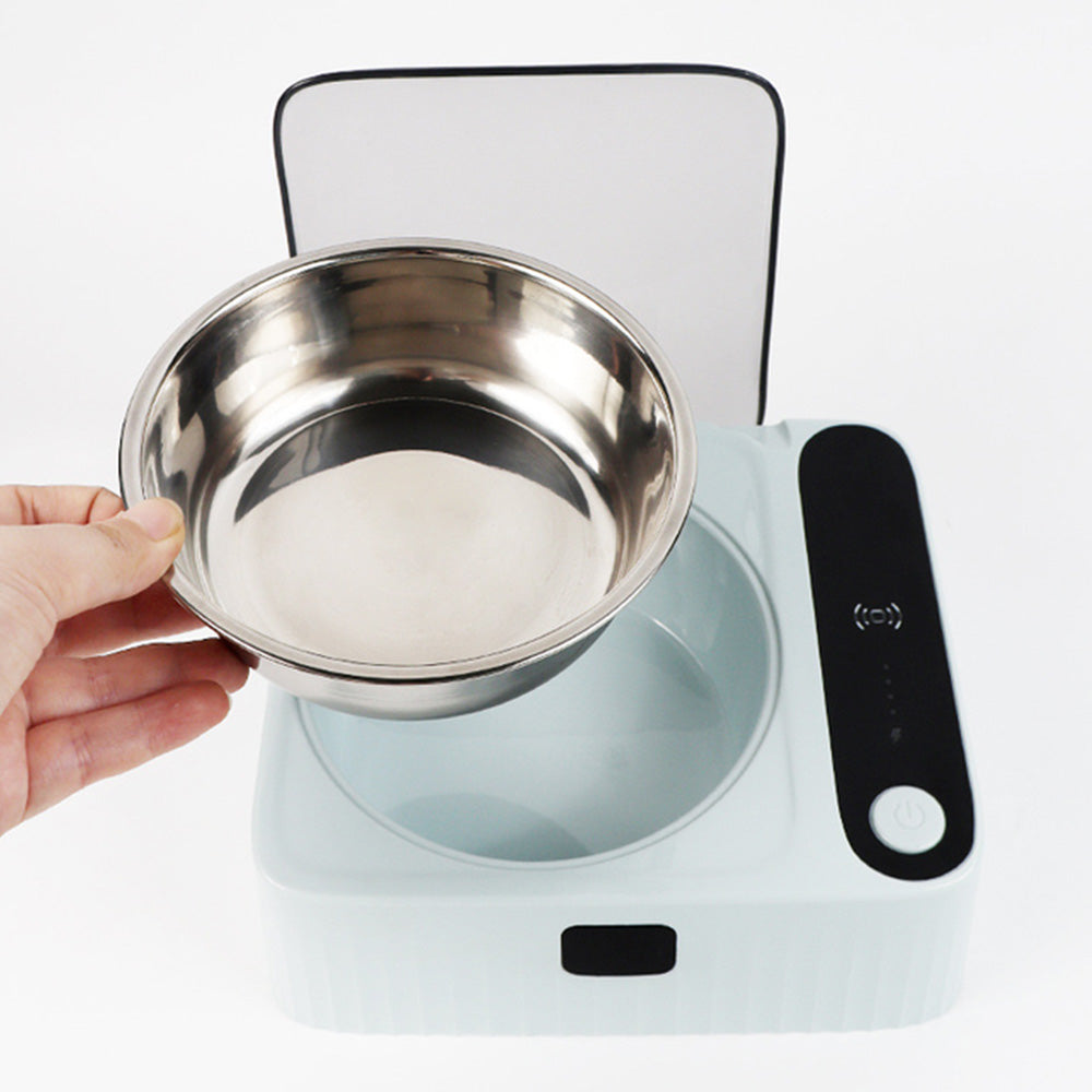 Automatic Stainless Steel Cat Food Bowl with Sensing Lid