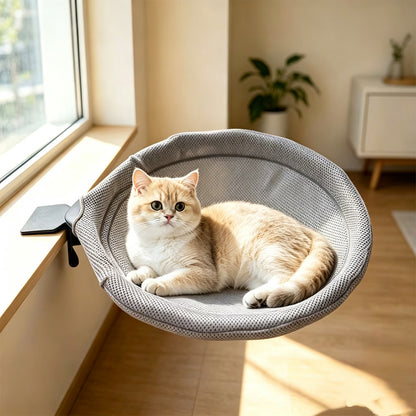 Desk Mounted Reversible Mesh Cat Hammock with Steel Frame