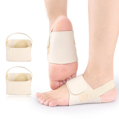 Pair of Wearable Arch Support Braces Adjustable Anti-Slip Bands for Flat Feet Plantar Fasciitis Beige