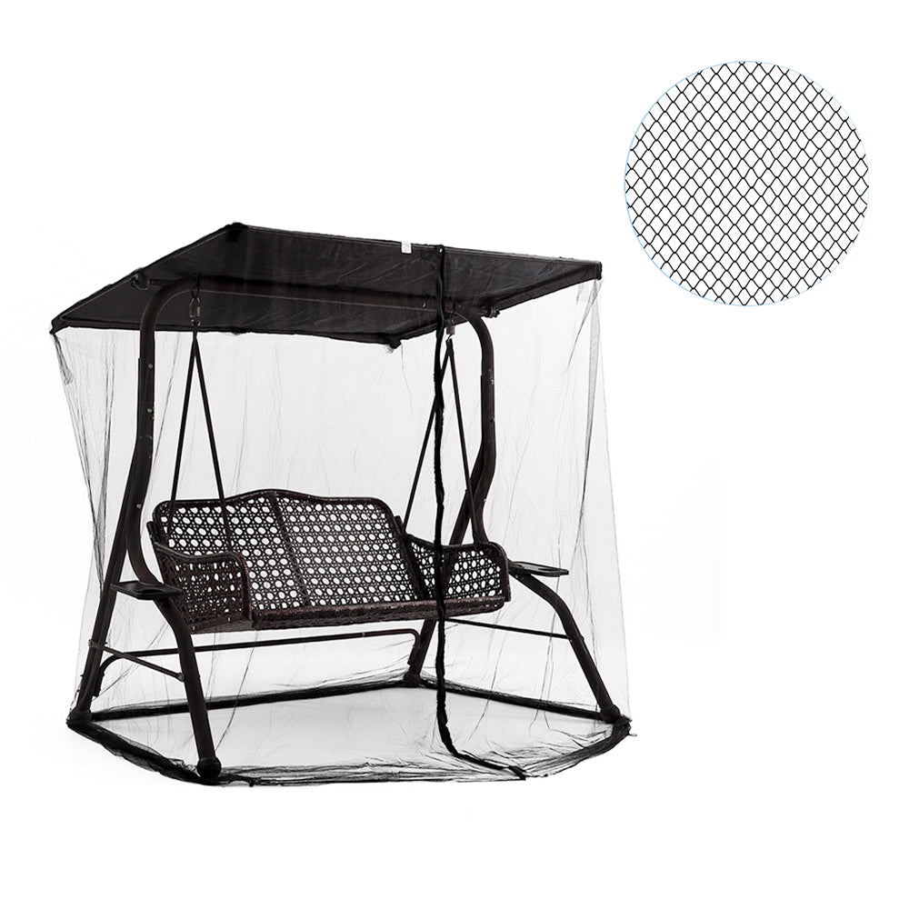 Outdoor Swing Chair Mosquito Net with Water-Resistant Roof Zipper Opening Mesh Mosquito Netting