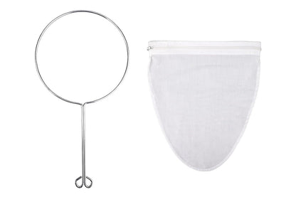 Reusable Mesh Filter Bags with Stainless Steel Handle Frame for Nut Milk Coffee
