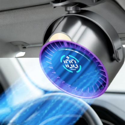 100 Level Digital Clip Fan 720 Degree Airflow Portable Car Fan - Grey