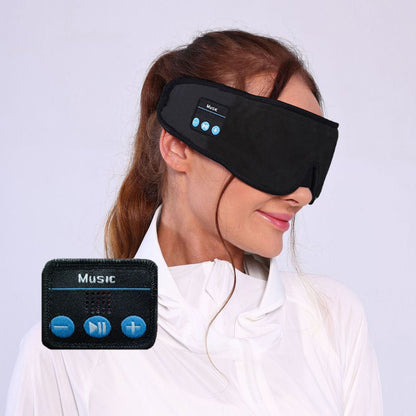 Bluetooth 5.2 Sleep Mask Wireless Stereo Music Headphone Blackout Eye Mask Black