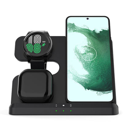3-in-1 Wireless Charging Station for Samsung Fast Charging Dock for Wireless Charging Devices Black