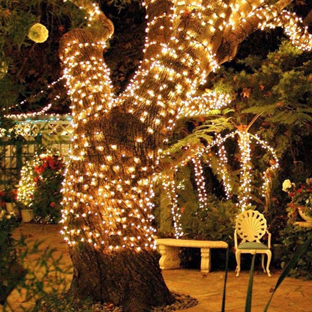 32 Meters Solar Powered LED String Lights Outdoor Decorative Fairy Lights Warm White