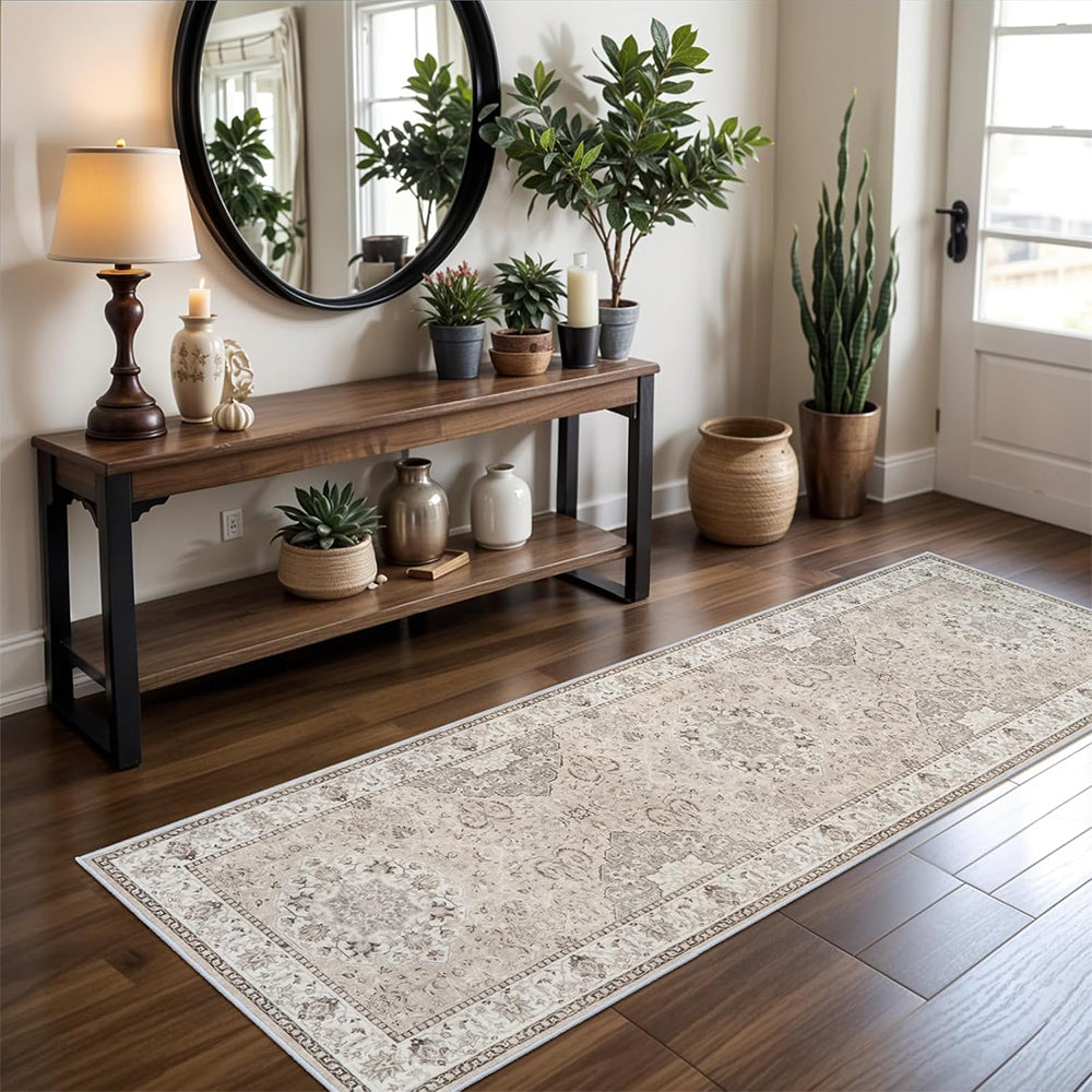 Persian Runner Rug for Hallway-Beige