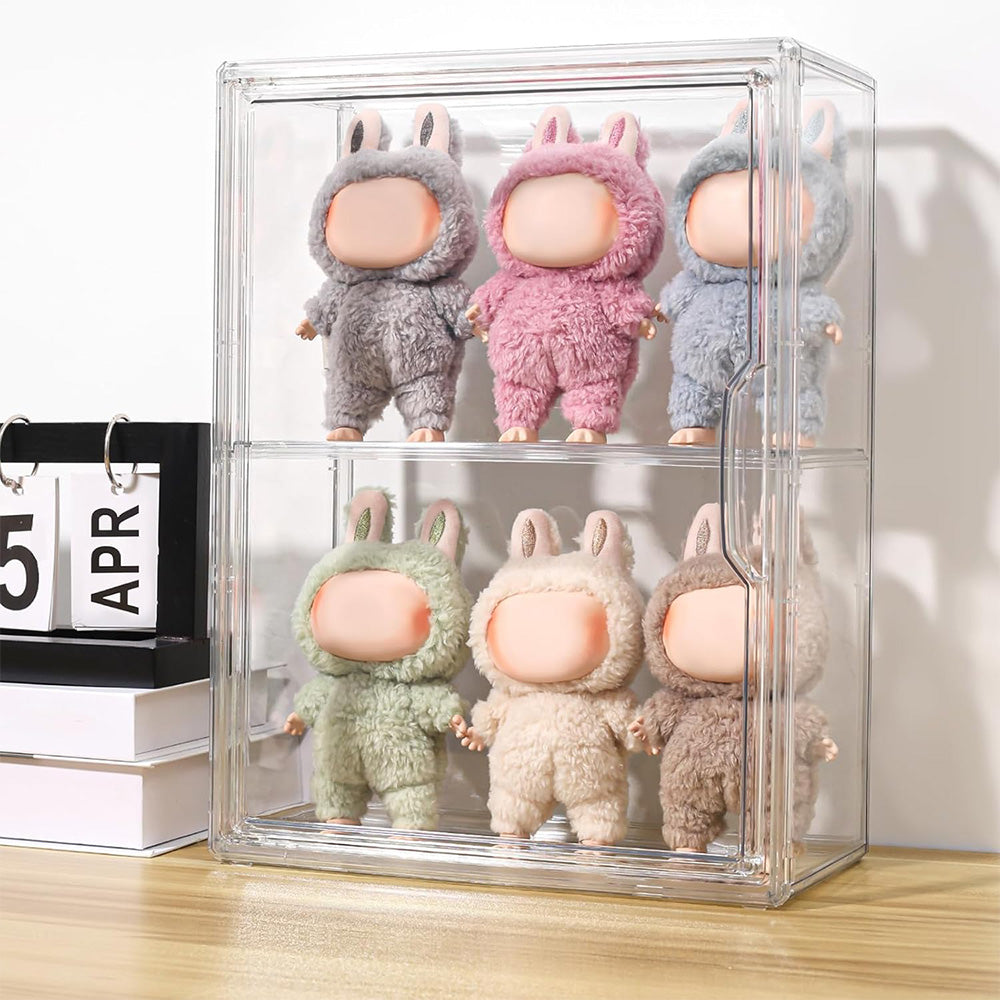 Clear Display Showcase for Figures Acrylic Storage Organizers Box for Collectibles Action Figure LABUBU