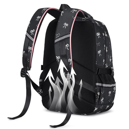3 Piece Girls School Backpack Set with Lunch Bag Pencil Case - Black