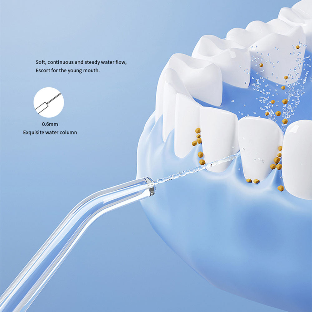 Portable Electric Water Flosser with 200ML Telescopic Tank Travel Oral Irrigator for Teeth Cleaning Blue