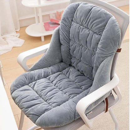 Backrest Seat Cushion with Ties High Back Seat Chair Pad for Office Gaming Chair Grey