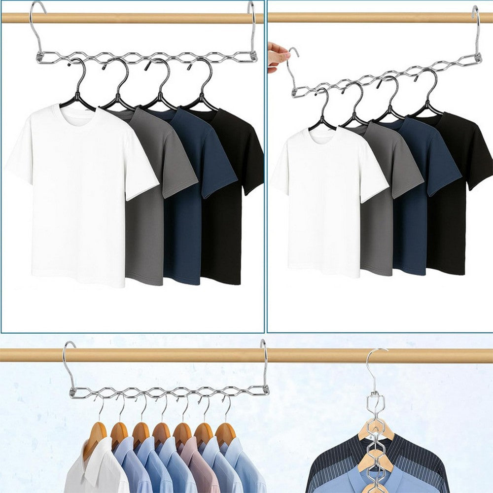 5Pcs Space Saving Hangers for Clothes Sturdy Metal Shirt Hanger Organizer