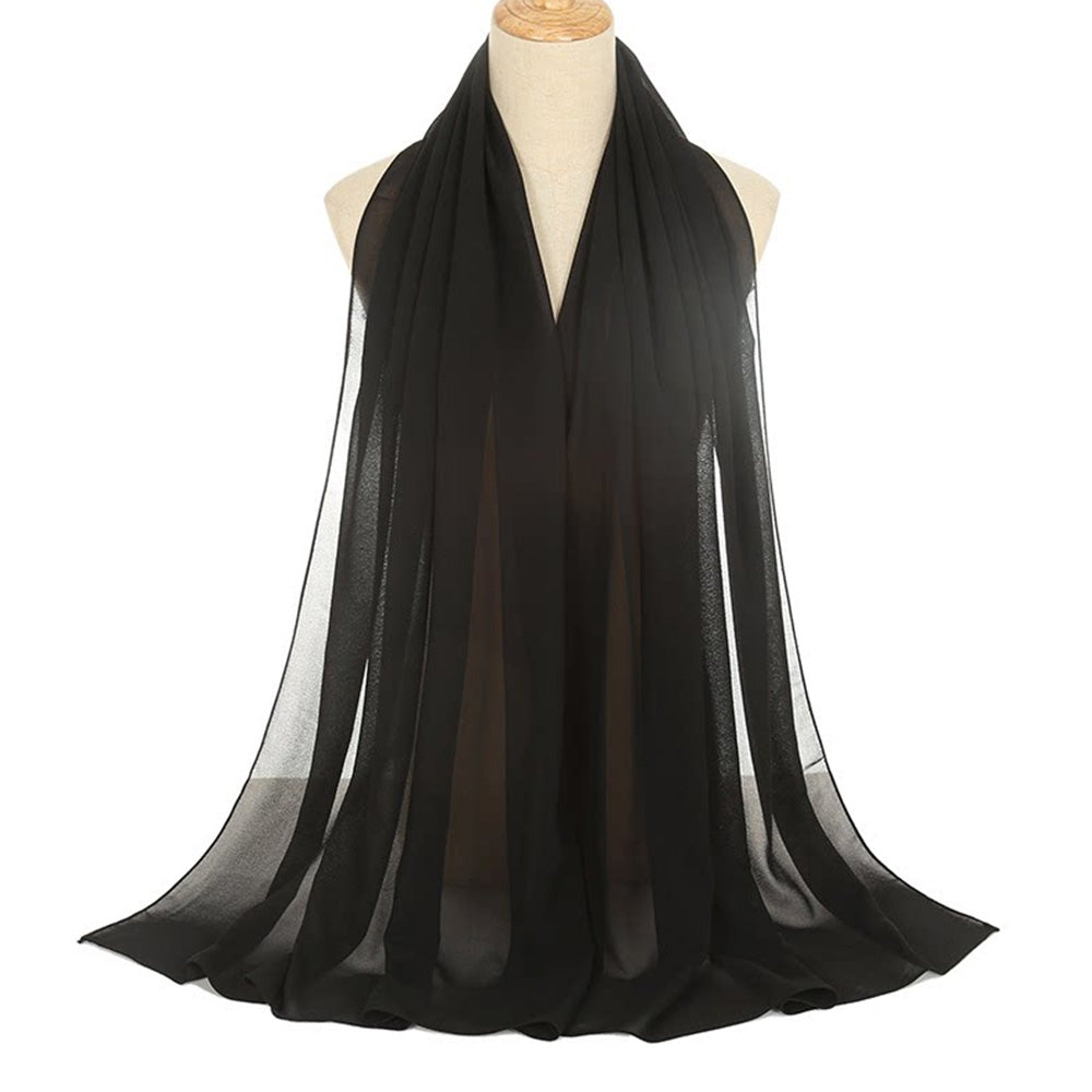 Chiffon Evening Dress Shawl for Weddings Parties - Black
