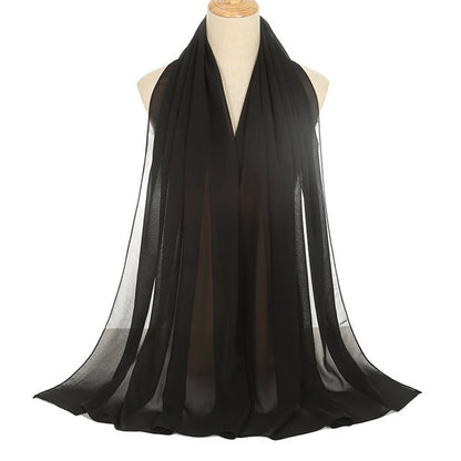 Chiffon Evening Dress Shawl for Weddings Parties - Black