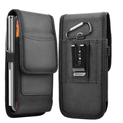Universal Black Oxford Phone Waist Pouch with Belt Clip & Card Slot M