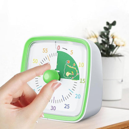 60-Minute Visual Countdown Timer Rainbow Disk Silent Time Management Tool Green