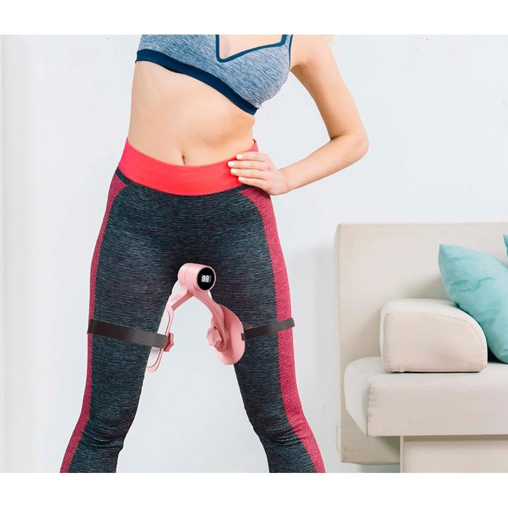 Pelvic Floor and Inner Thigh Trainer with Digital Counter Kegel Exercise Device-Pink