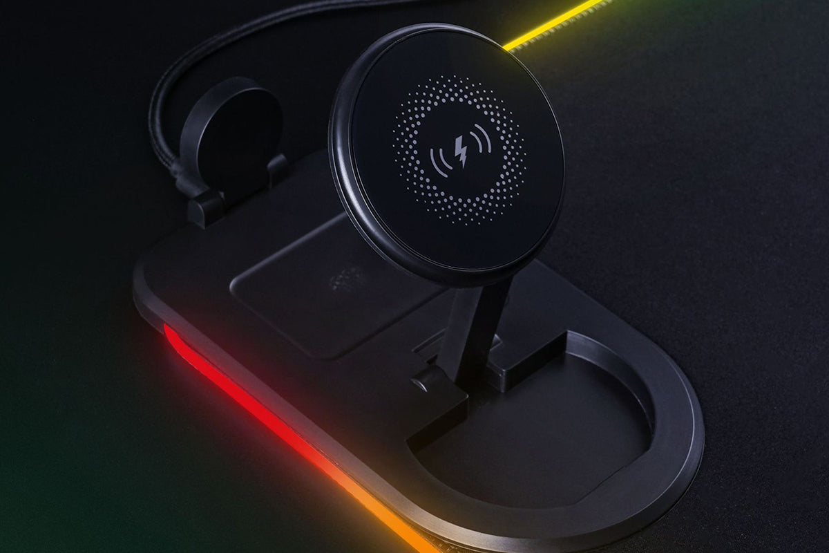 3-in-1 RGB Gaming Mouse Pad Wireless Charging Desk Mat with Foldable Phone Stand