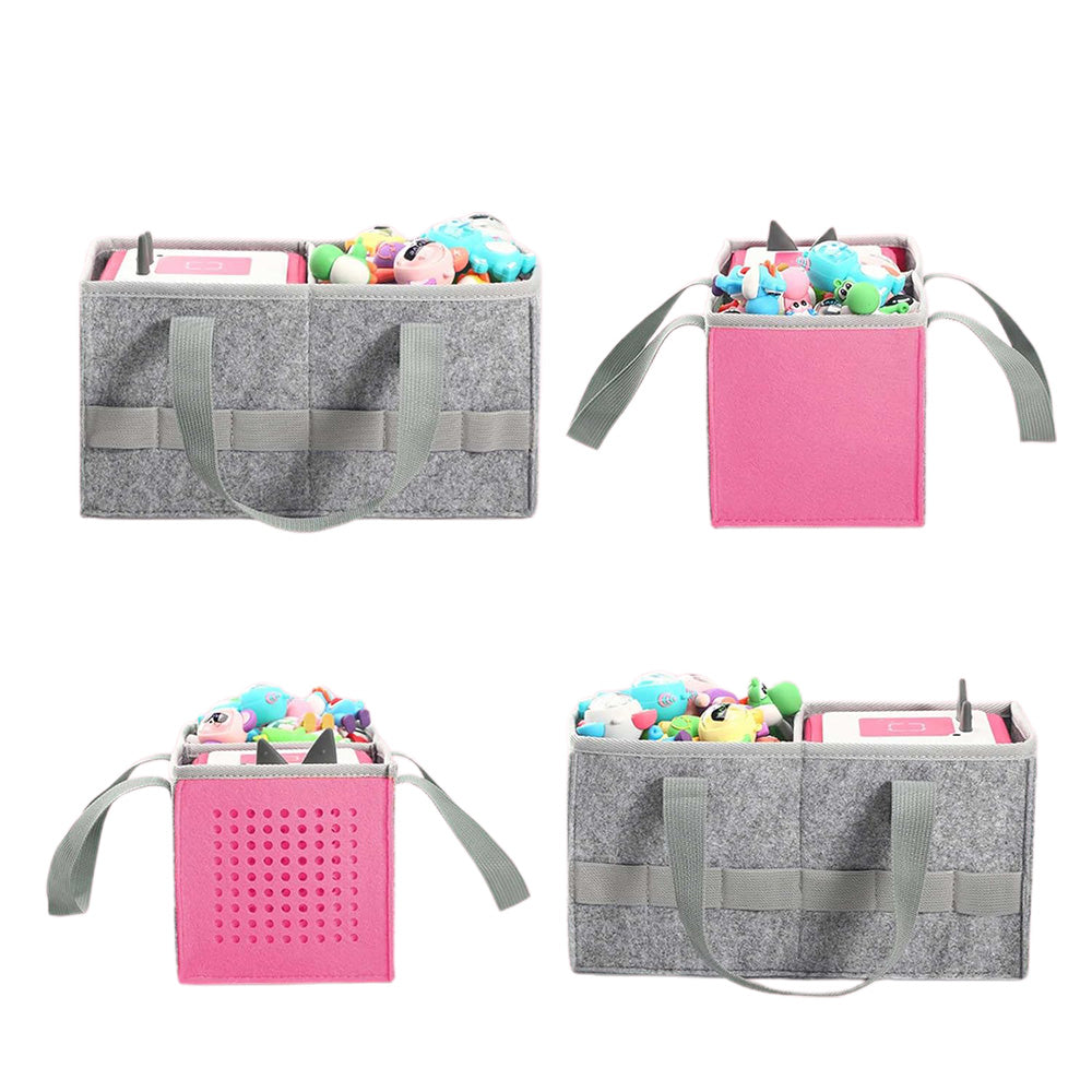 Portable Felt Cloth Storage Bag for Kidsâ€?Musical Speakers Pink