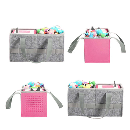 Portable Felt Cloth Storage Bag for Kidsâ€?Musical Speakers Pink