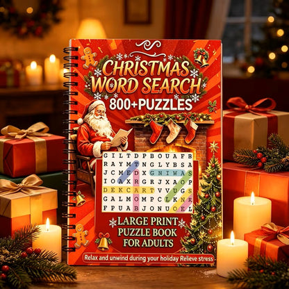 Christmas Word Search Puzzle Book 800+ Puzzles Spiral Bound Book