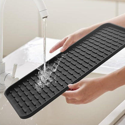 2-in-1 Silicone Coffee Mat Kitchen Countertop Mat with Detachable Dish Drying Mat