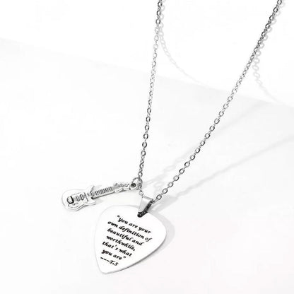 Guitar Pick Necklace Stainless Steel Taylor Inspired Jewelry Accessories Style 2