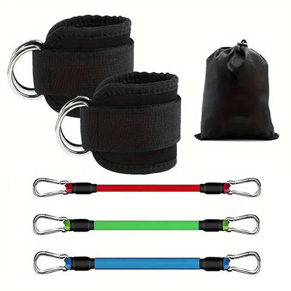 6Pcs Set Ankle Resistance Bands for Working Out Butt Exercise Fitness Equipment for Women Black