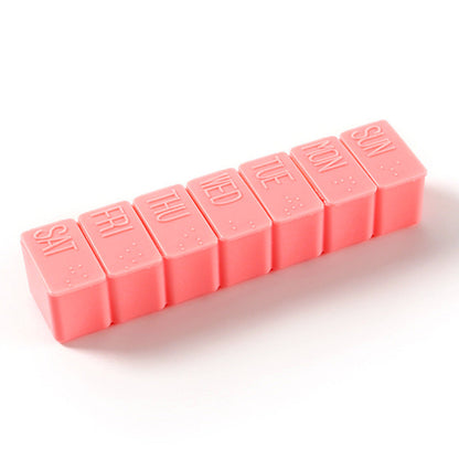 4 PCS Weekly Pill Organizer 7 Day Medicine Box with Compartments for Travel Home Pink