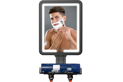 Lighted Shower Mirror Fogless for Shaving 3 Color Modes Dimming Shower Mirror-Black