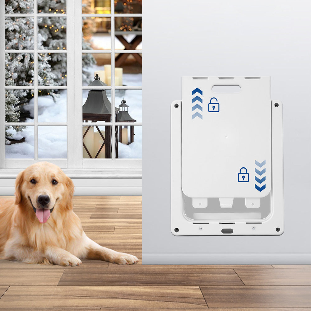 Pet Door for Cats & Dogs with Locking Panel Secure Indoor Outdoor Access