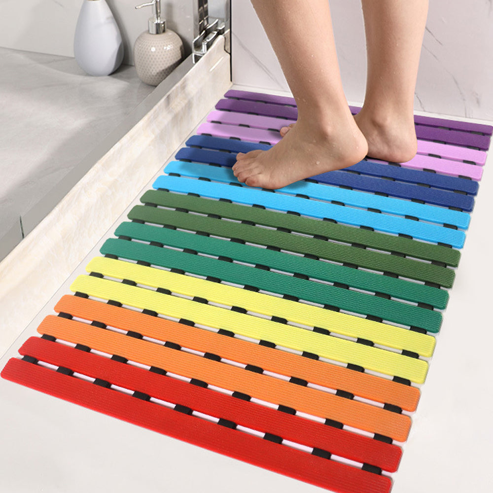 40x63 cm Bath Mat with Strong Suction Cups-Rainbow