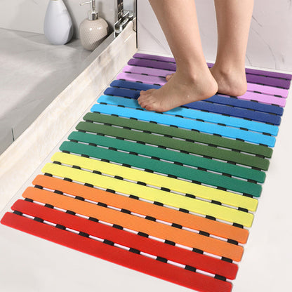 40x63 cm Bath Mat with Strong Suction Cups-Rainbow