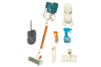 3-in-1 Kids Vacuum Cleaner Toy with Lights Sounds Pretend Role Play House Cleaning Set
